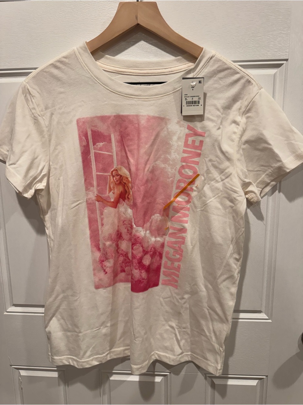 Kids Short Sleeve Graphic Tee - White with Pink Print